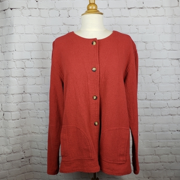 Orvis Boxy Button Front Lagenlook Shacket Top M - Picture 9 of 9